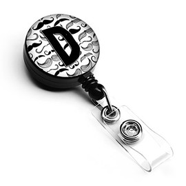 Caroline's Treasures Letter D Moustache Initial Retractable Badge Reel, Multicolor (CJ2009-DBR)