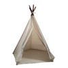 Laylala® Teepee Tent.India Teepee-Embroidery Elephant-Preassemble.5 Poles Design(Light Brown Color)