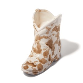 Paddywax Scented Candles Glazed Ceramic Nashville Cowboy Boot Shaped Candle, 6-Ounce, Desert Peach