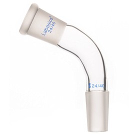 Labasics Distillation Distillator Adapter, Glass Distillator Lab Adapter 105 Bend with 24/40 Outer and Inner Joint