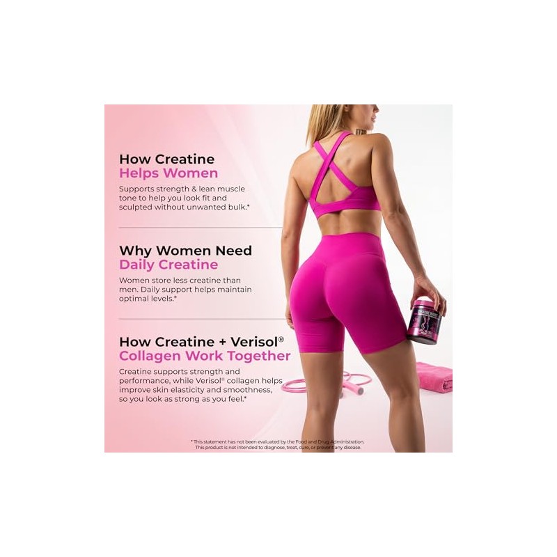 Bold Buns Creatina Para Mujeres | Suplemento En Polvo Para