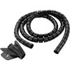 TPFNet Spiral Cable Tube 20mm, Spiral Cable Wrap, Black, 2,0m,