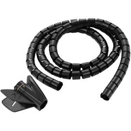 TPFNet Spiral Cable Tube 20mm, Spiral Cable Wrap, Black, 2,0m, Threading Tool