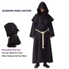 BLESSUME Monk Costume Medieval Robe Priest Hooded Renaissance Friar Cowl