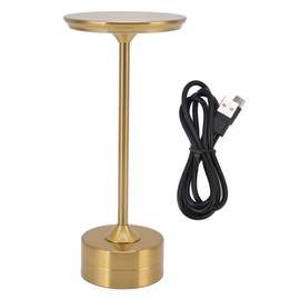 YYQTGG Cordless Table Lamp, Rechargeable Lamp 2000mAh 3 Levels Brightness Portable USB C LED Metal Bedside Light for Outdoor Patio Restaurant Dining (Gold)