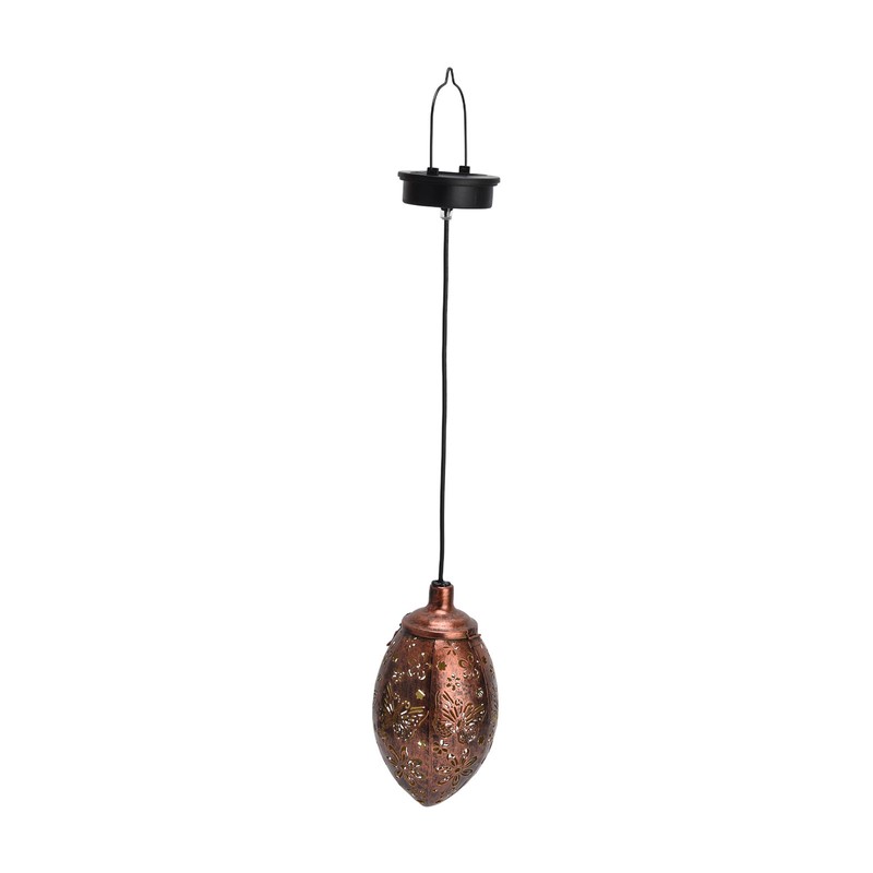 Iron Hollow Water Drop Lamp Solar LED Lantern Garland Garden