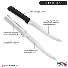 Rada Cutlery Carver Boning Knife, Silver Handle, Pack of 2