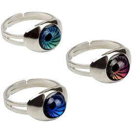 Carykon Adjustable Mood Ring Magic Eyes Finger Ring, Set of 3 (Magic Eyes)