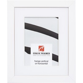 Craig Frames Essentials, Modern 1 Inch Wide 22 x 28 Inch White Picture Frame Matted to Display an 18 x 24 Inch Photo