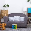 Keet Plush Childrens Sofa with Accent Pillows, Charcoal/Grey