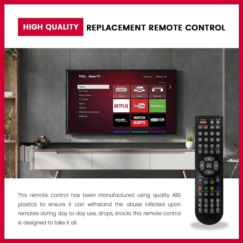 Replacement TV Remote Control For Evotel ELCD3210USB