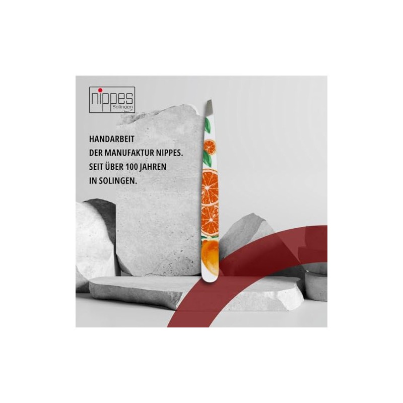 Nippes Orange Citrus Cosmetic Tweezers, Bevelled Tip, Stainless Steel, 9cm,