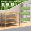 ROMGUAR CRAFT (Thick Bamboo Shoe Rack for Entryway, 3-Tier Free