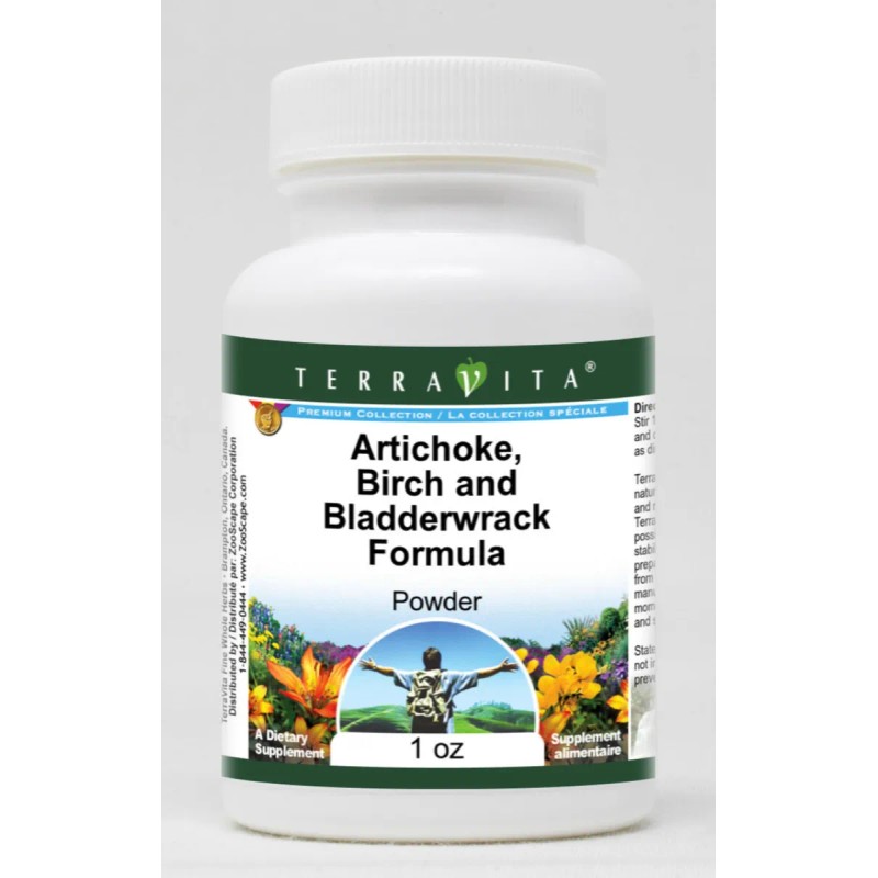 Suplemento Herbales Terravita Polvo Alcachofa Abedul Alga Parda 35g