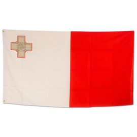 Federal and State Flag Made of Weatherproof Material with Metal Eyelets, Outdoor Flag, Malta, 150 x 90 cm