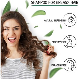 Milva Nettle Shampoo for Greasy Hair - 200 ml Natural Clarifying Shampoo for Oily Hair and Roots - Greasy Hair Remedy, Sulphate Free Shampoo Oily Scalp - Sebum Control, Oil Reducing & Volume Shampoo
