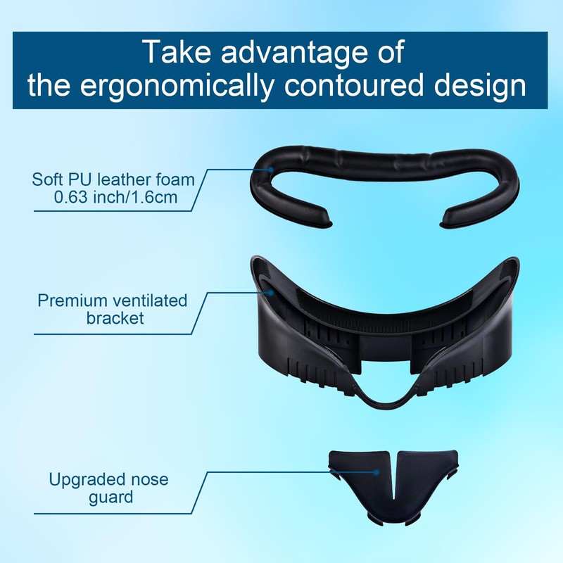 Facial Interface for Meta/Oculus Quest 3, Sweat-Proof Breathable Cooling Face