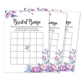 Inkdotpot 50 Floral Bingo Game Cards For Bridal Wedding Shower Bachelorette Party Bulk Blank Square Fill In Gift Ideas