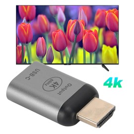 Hdmi Male To Usb C Female, Aluminum Alloy Shell Type‑C Female To Hdmi Male Adapter Connector, Female Usb C Input Hdmi Output for Windows/Android/OS X
