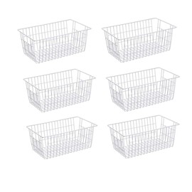 slideep Farmhouse Organizer Storage Bins Large Organizer Baskets for Storage, Office, Bathroom, Pantry Organization Storage Bins Rack with Handles 6 Pack