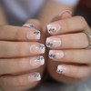 iMABC Short Flower Classic Press On Acrylic Nails Square Natural
