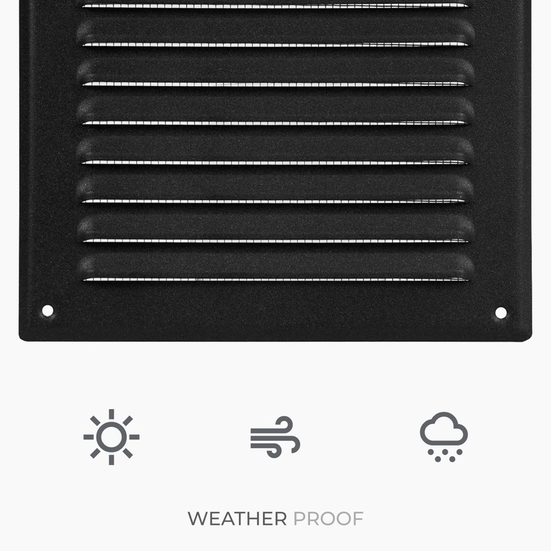 HVAC OV 6 x 6 Inch (Opening Size) Black Galvanized