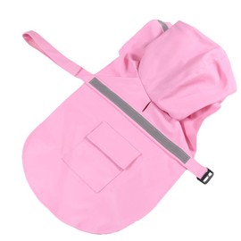 NACOCO Large Dog Raincoat Adjustable Pet Water Proof Clothes Lightweight Rain Jacket Poncho Hoodies with Strip Reflective (M, Pink)