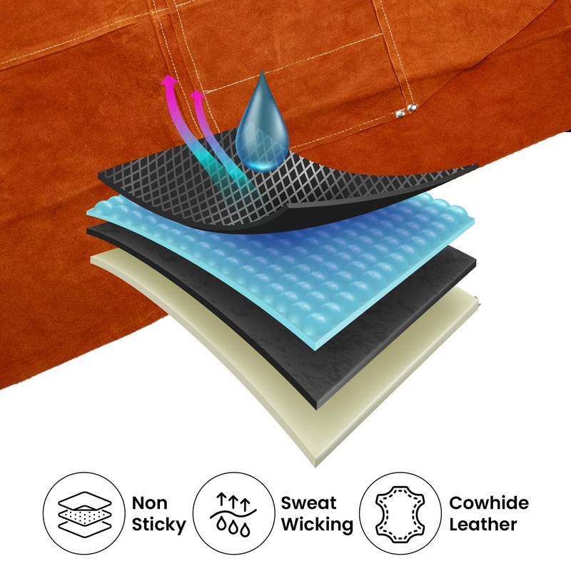 MAALIKPRO Leather Welding Work Apron with 9 Tool Pockets (Brown)