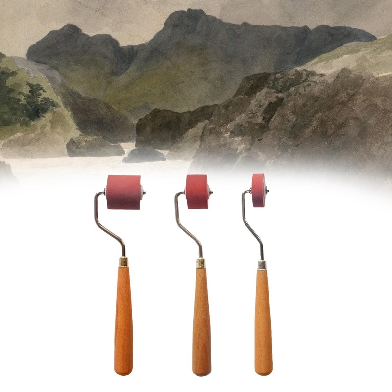 Dickly 3Pcs Hard Rubber Roller Kit Ink Roller for Gluing
