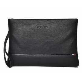 FSD.WG Clutch Bag for Men, Leather Second Bag, Handbag, Small, Gentlemen’s, Bag with Detachable Belt, Party, Mens Bag, Large Size, black b,