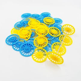 40PCS Vintage Toy Car Wheels 37mm Model Toy Plastic Wheel with 20PCS Shaft Round Rod Axles for RC Car Truck Airplane DIY Model Toy Accessories