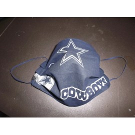 Handmade 100% Cotton Mask - Dallas Cowboys Football Logos - 2 layers of fabric