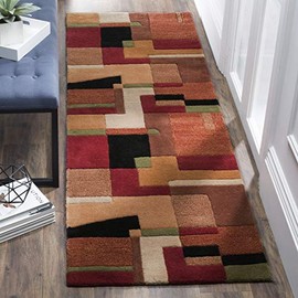 Safavieh Rodeo Drive Collection RD868A Handmade Mid-Century Modern Abstract Wool Runner, 2'6" x 10' , Multi