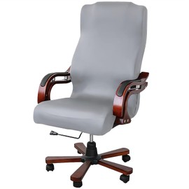 Computer Office Chair Cover，High Stretch Removable Washable Chair Seat，Chair Protector for Home Party Wedding (Light Grey, Medium)