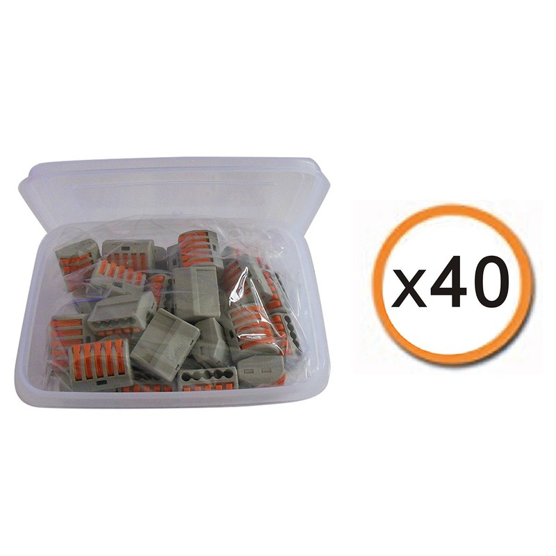 Lever-Nut,Wire Connectors,Compact Connectors PCT-215 5 Conductor(40 pack)