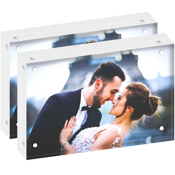 DEKIRU Acrylic Photo Frame – 4x6" (2 Packs), 20mm Thick