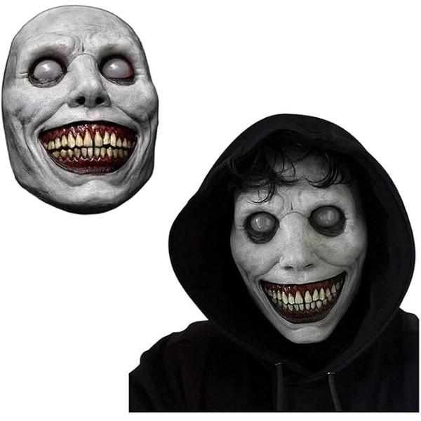 Akmcw Halloween Mask Horror Smiling Demon Mask Costume Props for