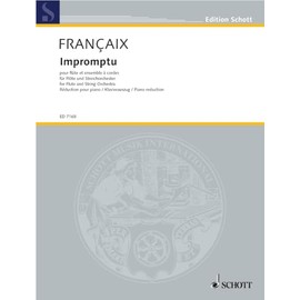 Impromptu: for flute and string ensemble. flute and stringsensemble. Réduction pour piano avec partie soliste.