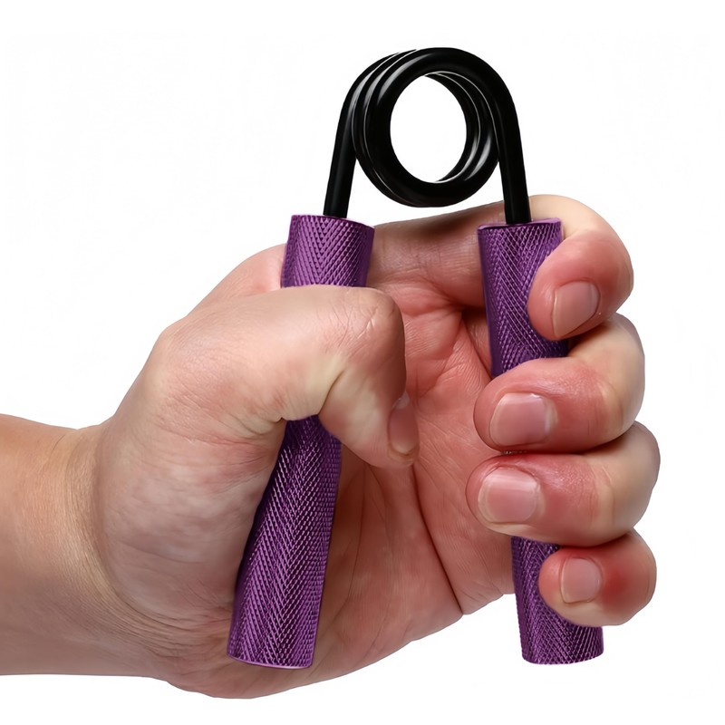 Hand Grip Strengthener Set, 50 LB Resistance, Metal Construction, Purple,