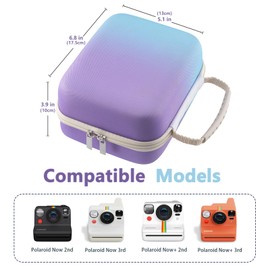 TYSORETY Camera Case for Polaroid Now 3rd/ Now 2nd/ Now+ Generation 2/ Now+ 3rd/ 1-2 Generation I-Type Instant Camera, With Comfort Handle for Easy Carrying and Traveling (Gradient)