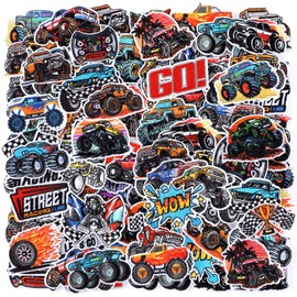HunnmingRe 72 Pcs Monster Truck Iron on Patches Embroidered Racing Iron on Truck Hat Patch 36 Style Race Car Party Favors for Hat Cap Backpack Clothes Pants Jeans DIY Crafts