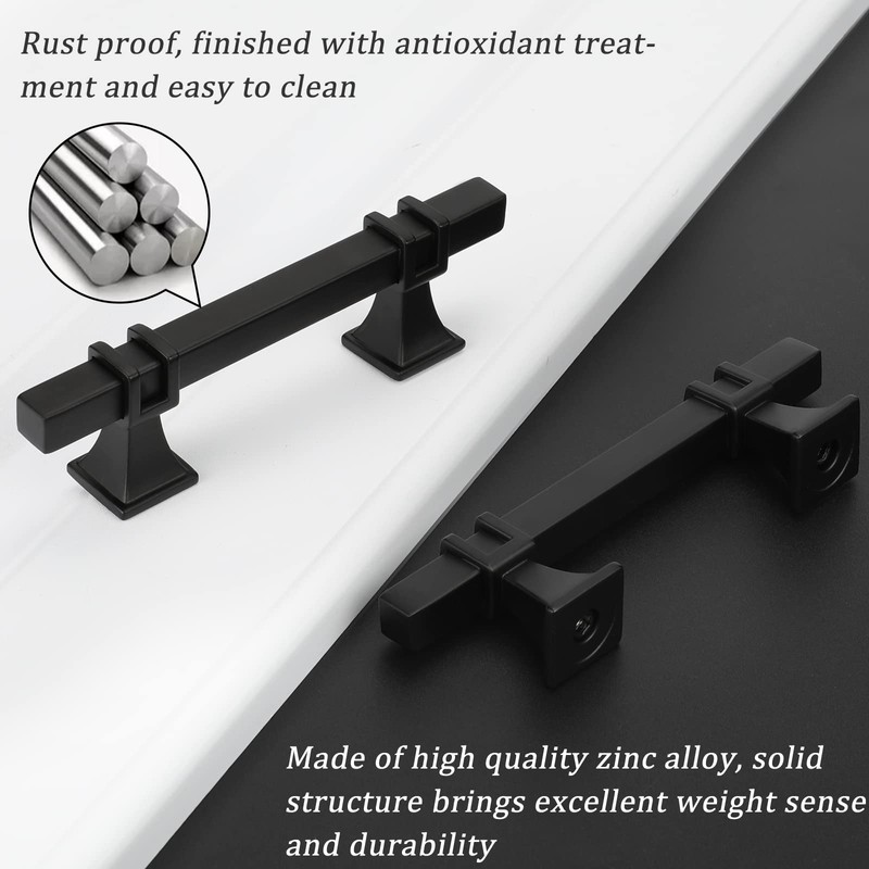 Lepatape 10 Pack 3 Inch Black Cabinet Handles Matte Black