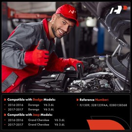 A-Premium Set of 6 Fuel Injectors Compatible with Jeep WK2 Series Grand Cherokee 2016-2017 & Dodge Durango 2016-2017, 3.6L, Replace# 0280158368