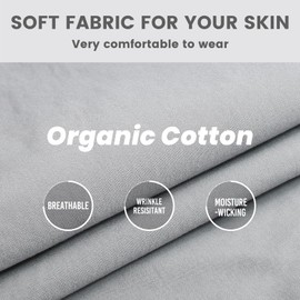 maamgic Men's Classic-fit 5.5" Cotton Casual Shorts Elastic Waistband with Multi-Pocket Daily Wear Walking Summer Outfit Silver Grey 34