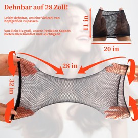 3 Pieces Hair Net Nylon Wig Cap Wig Caps, Hair Net for Wig Cap Long Hair, Hair Net for Sewing in for Long Thick Hair with Open End, Wig Cap Weaving Net Cap for Women (Black)