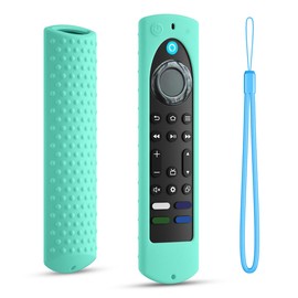 6.4 Inch Silicone Cover Compatible with Fire TV Stick 4K Max 2nd gen 2023 Remote Control,Silicone Case for Toshiba/Insignia Smart TV Remote,Anti-Slip Sleeve Cover with Lanyard(Mint)