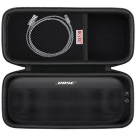 BOVKE Hard Travel Case for Bose SoundLink Plus Portable Bluetooth Wireless Outdoor Speaker, Extra Mesh Pocket for Charging Cables and Accessories, Black