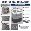 Large Foldable Waterproof Laundry Hamper with Extended Handles, Freestanding Canvas