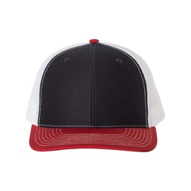 RICHARDSON 112 Trucker Snapback Cap Navy/White/Red Adjustable