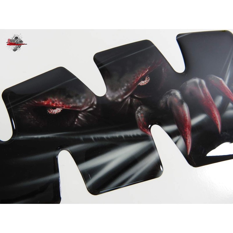 BIKE-label Side Tank Pad Sticker Torn Tank with Monster Claw
